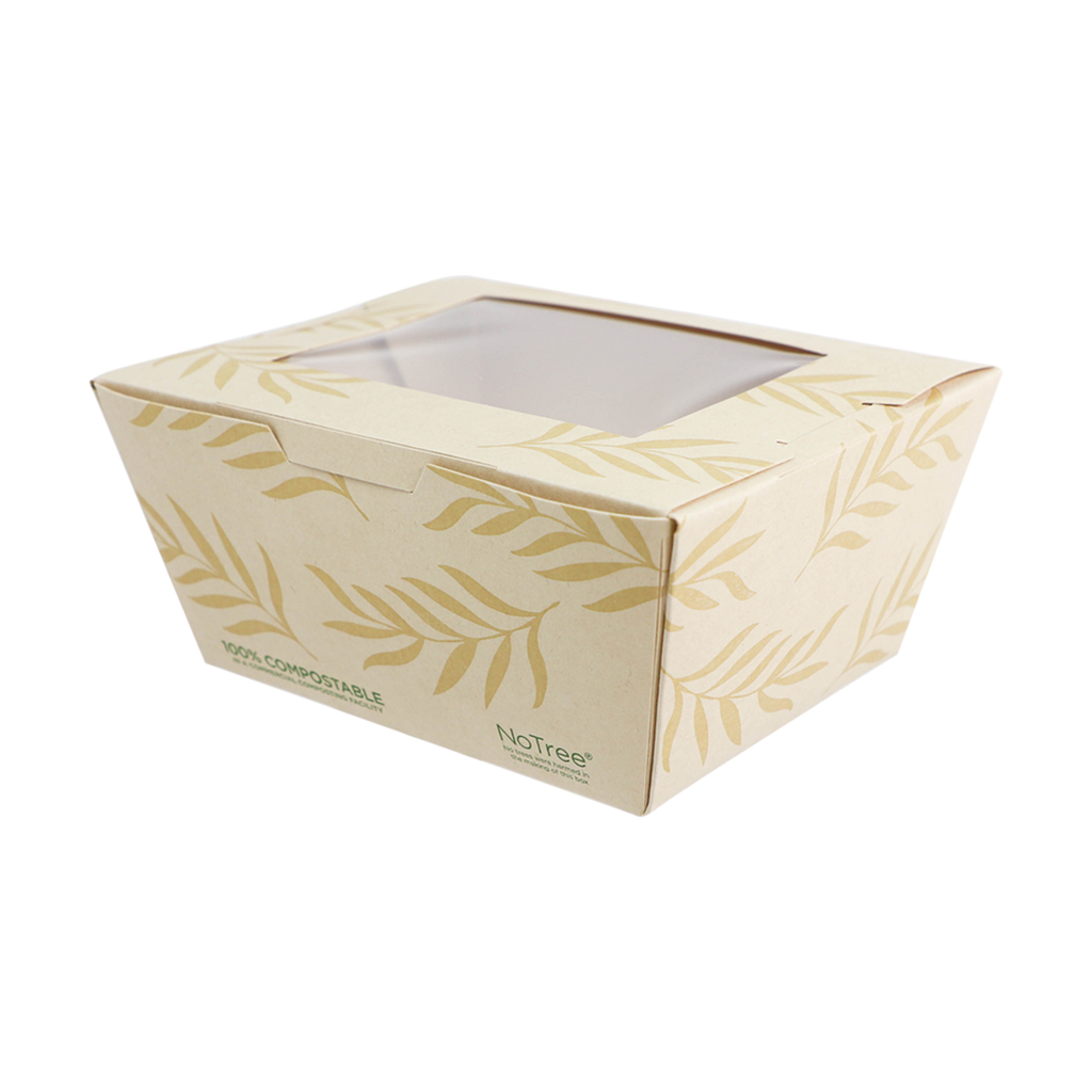 26 oz NoTree® Paper #1 Take-Out Container with PLA Window | Compostable