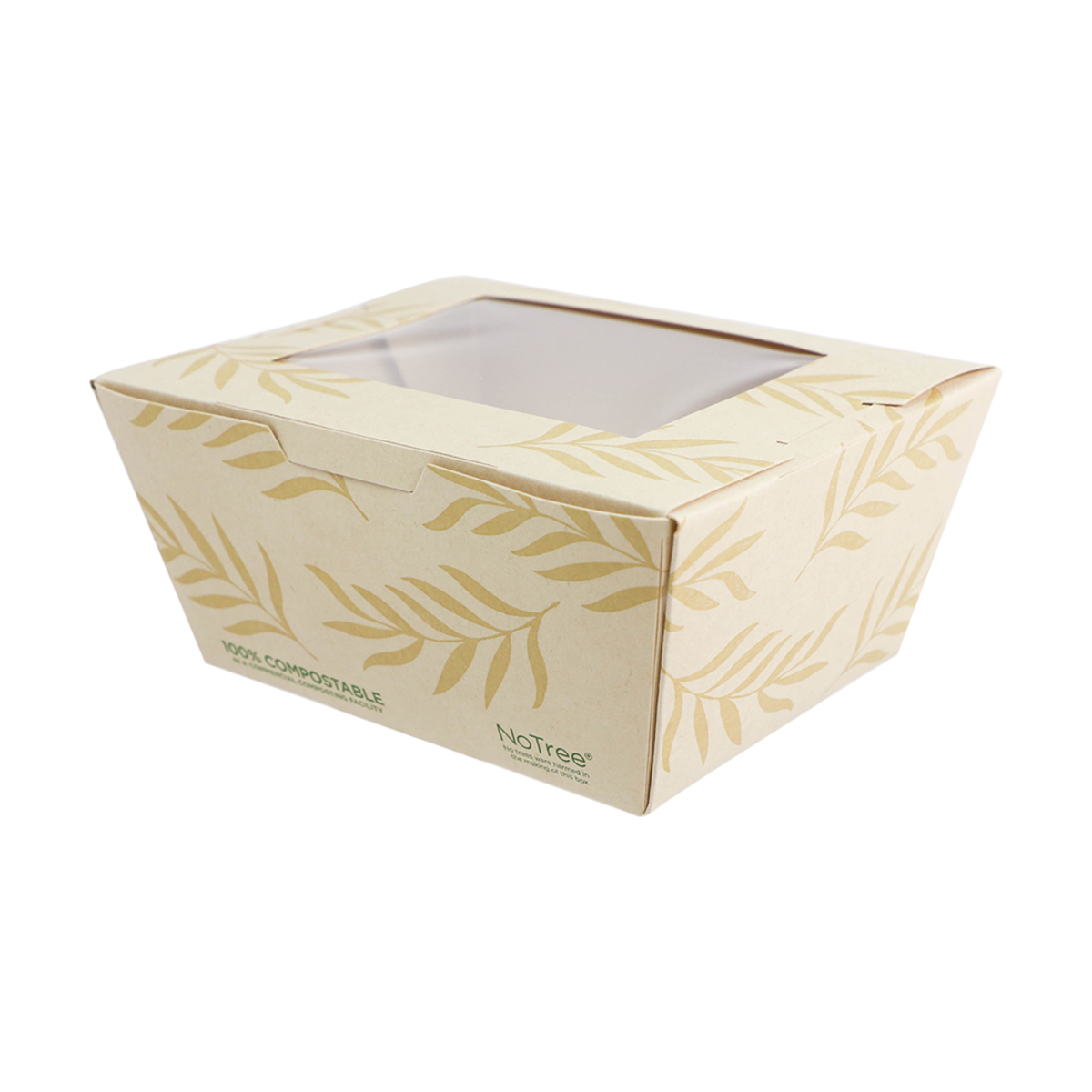 26 oz NoTree® Paper #1 Take-Out Container with PLA Window | Compostable