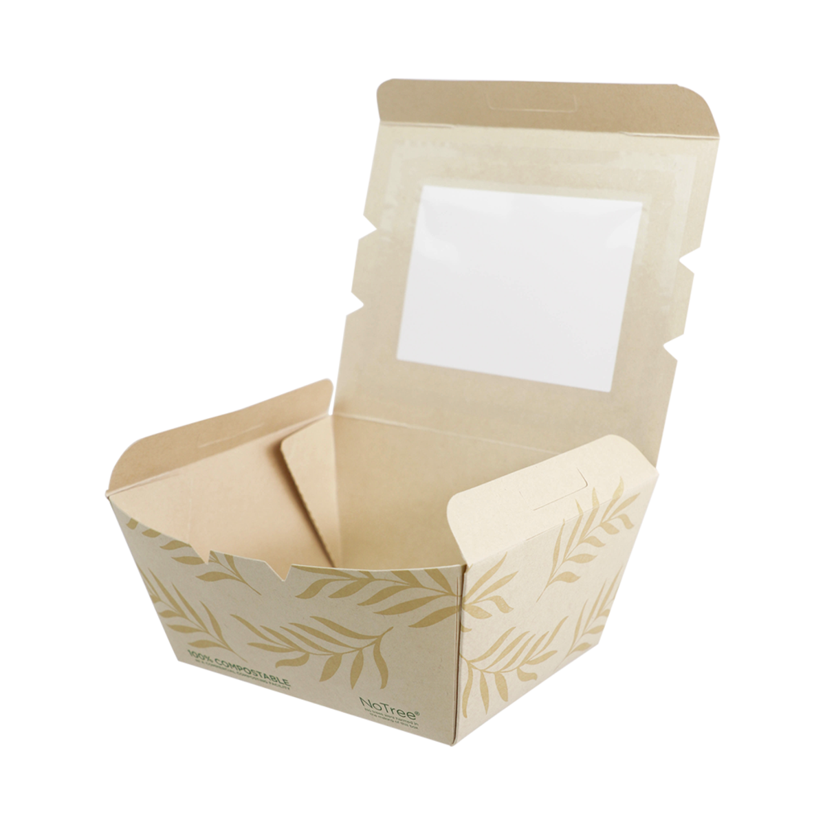 26 oz NoTree® Paper #1 Take-Out Container with PLA Window | Compostable