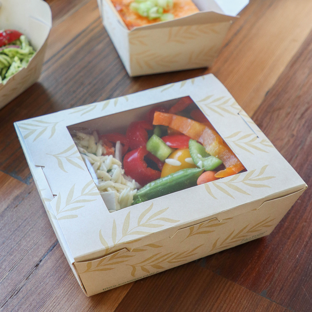 26 oz NoTree® Paper #1 Take-Out Container with PLA Window | Compostable