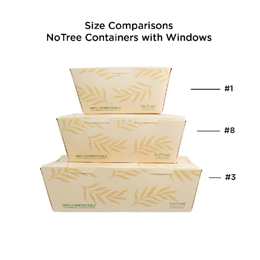 26 oz NoTree® Paper #1 Take-Out Container with PLA Window | Compostable