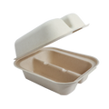 Compostable taco container with a lid on a white background