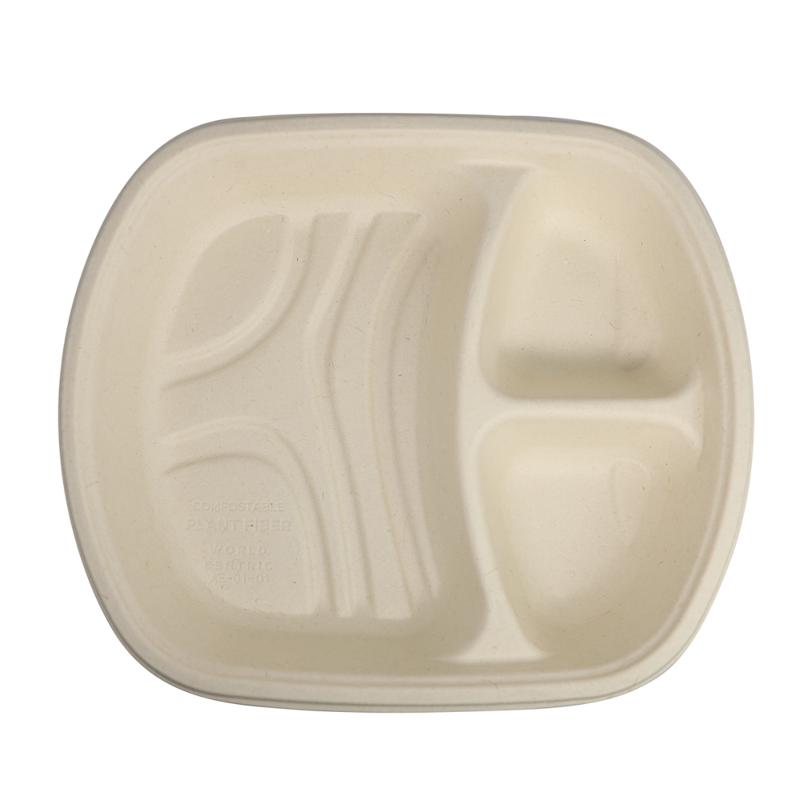 Compostable nacho tray on a white background