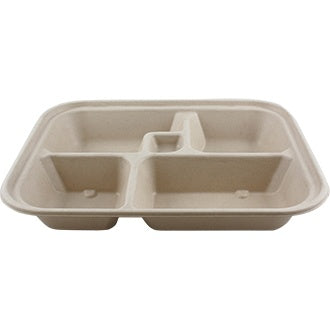 Disposable Bento Box | Natural Plant Fiber | 5 Compartment
