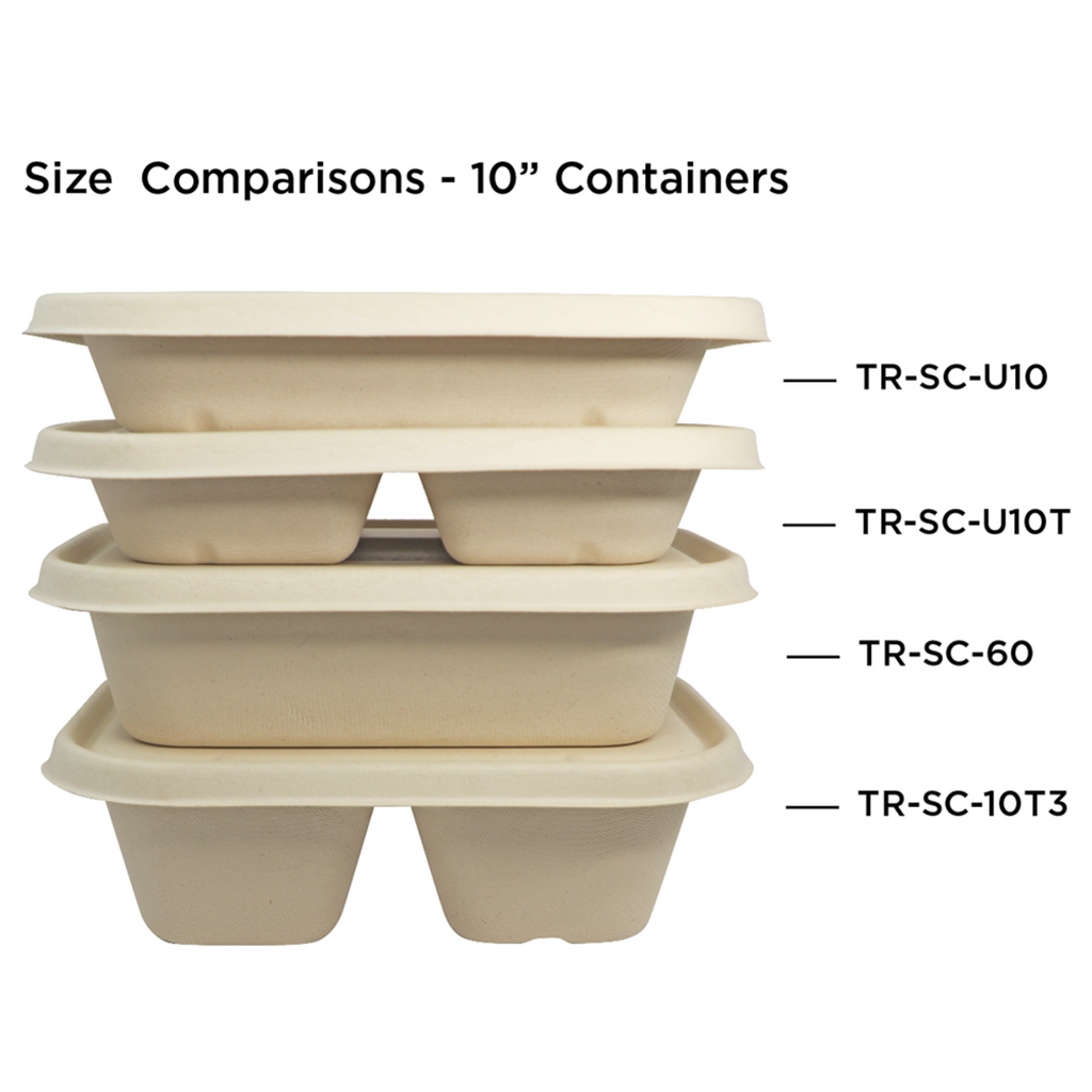 36 oz Fiber To Go Container | 10" x 7.5" x 1.5" | Compostable