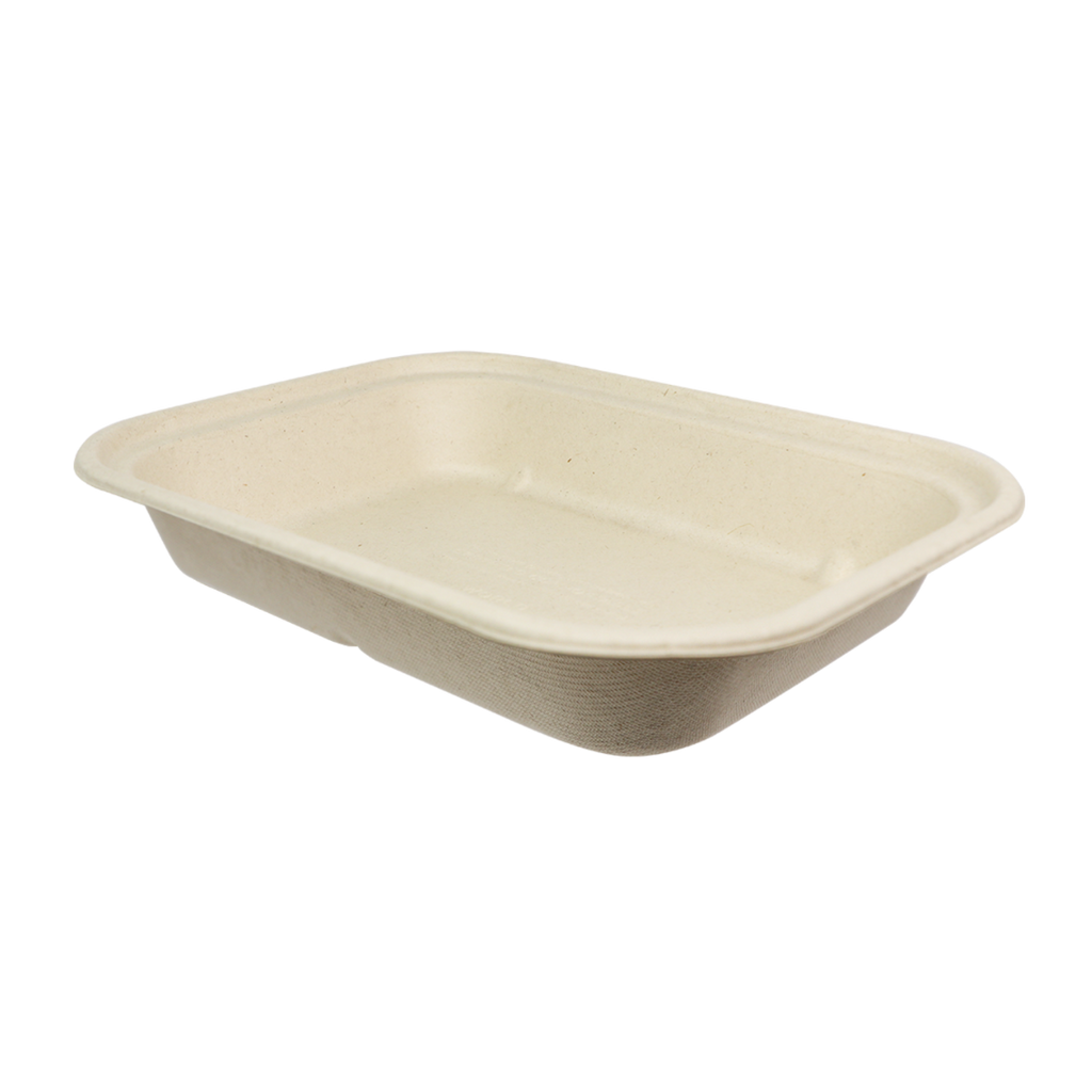 36 oz Fiber To Go Container | 10" x 7.5" x 1.5" | PLA Lined | Compostable