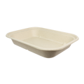 36 oz Fiber To Go Container | 10" x 7.5" x 1.5" | PLA Lined | Compostable