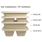 36 oz Fiber To Go Container | 10" x 7.5" x 1.5" | PLA Lined | Compostable