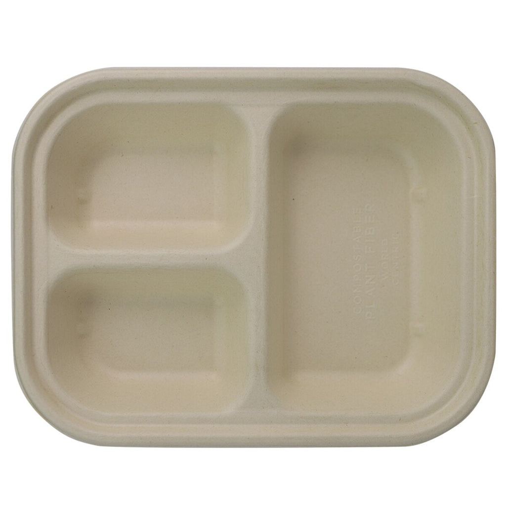 29 oz Fiber Container | Unlined | 3-Compartment