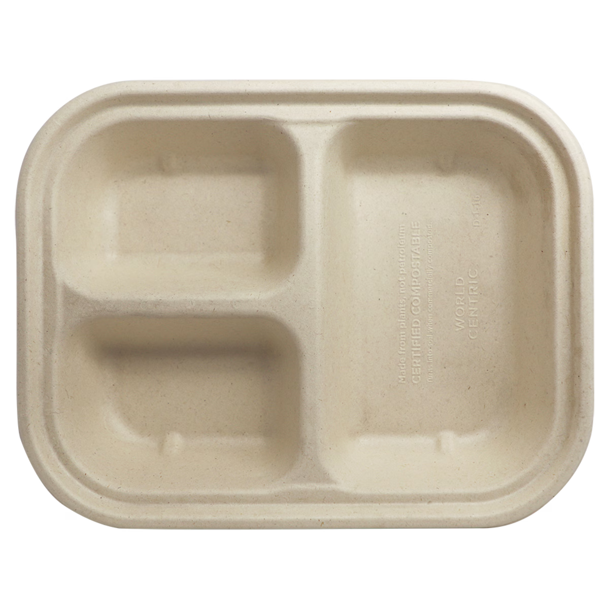 29 oz Fiber Container | PLA Lined | 3-Compartment