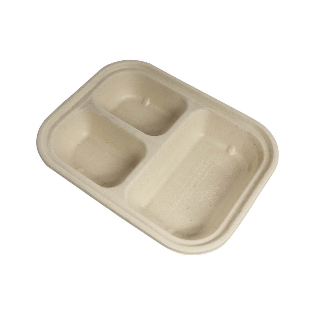 29 oz Fiber Container | PLA Lined | 3-Compartment