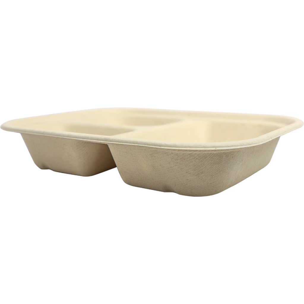 29 oz Fiber Container | PLA Lined | 3-Compartment