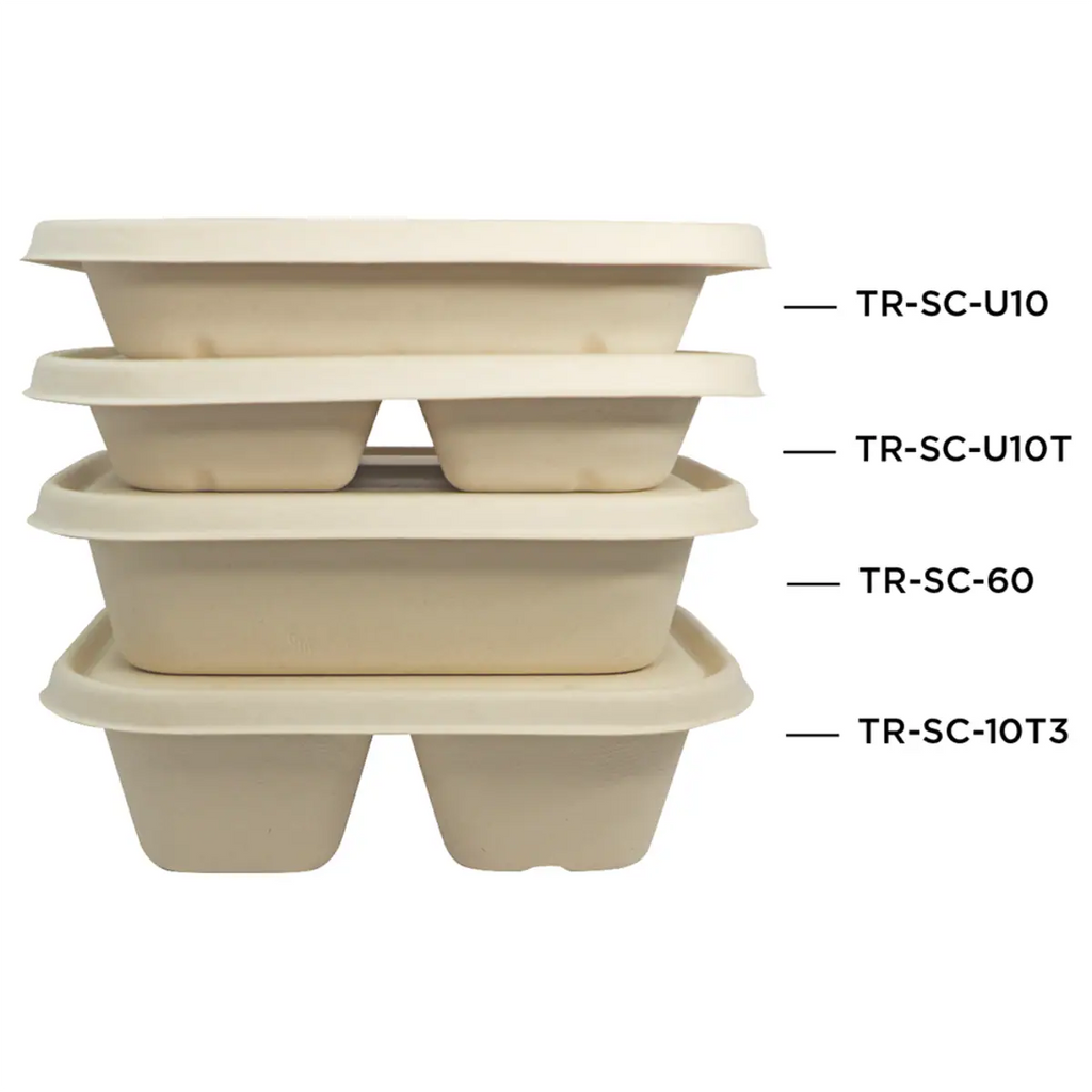 29 oz Fiber Container | PLA Lined | 3-Compartment