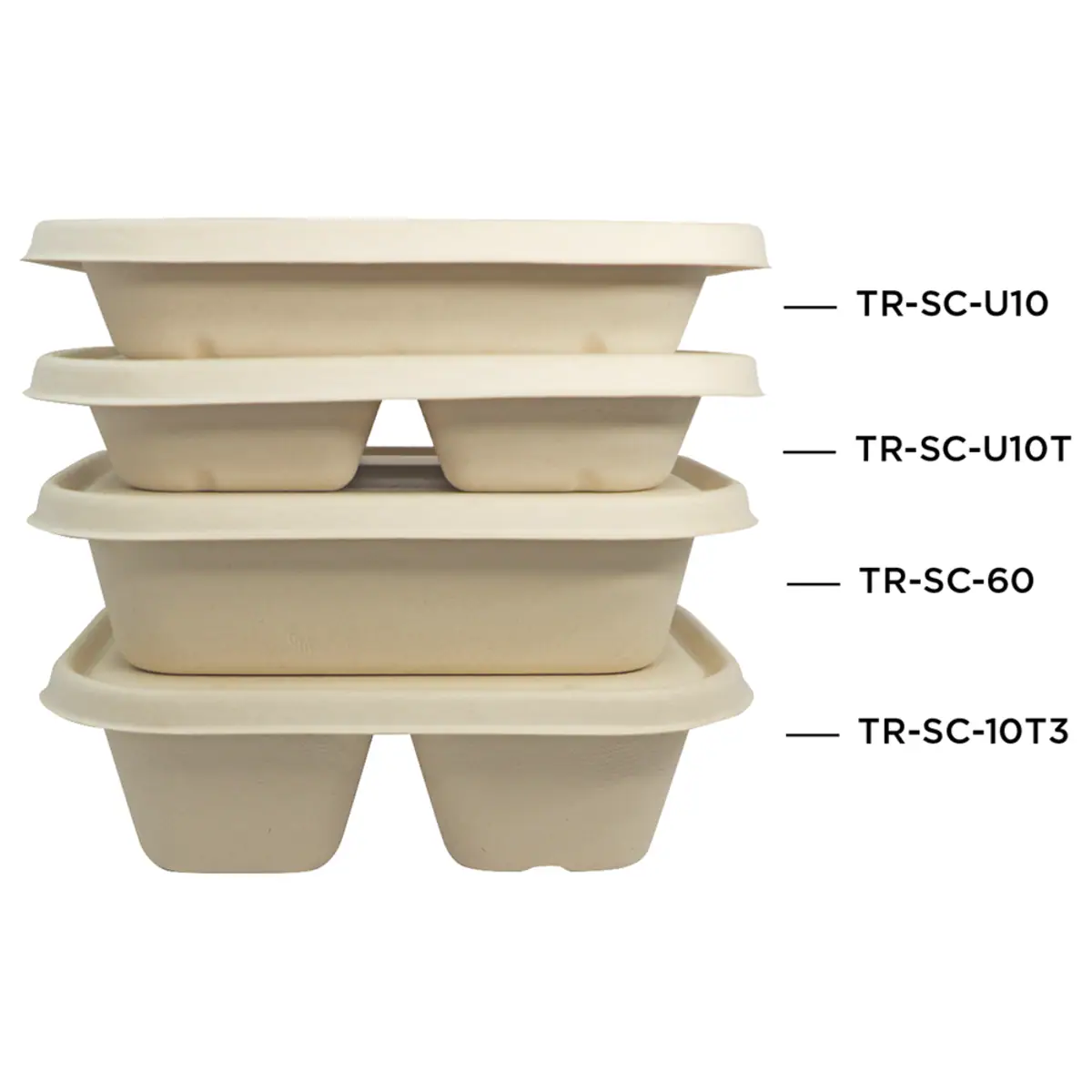 29 oz Fiber Container | PLA Lined | 3-Compartment