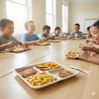 20 oz Fiber 5 Compartment Trays | Compostable School Lunch Tray