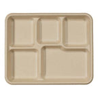 20 oz Fiber 5 Compartment Trays | Compostable School Lunch Tray