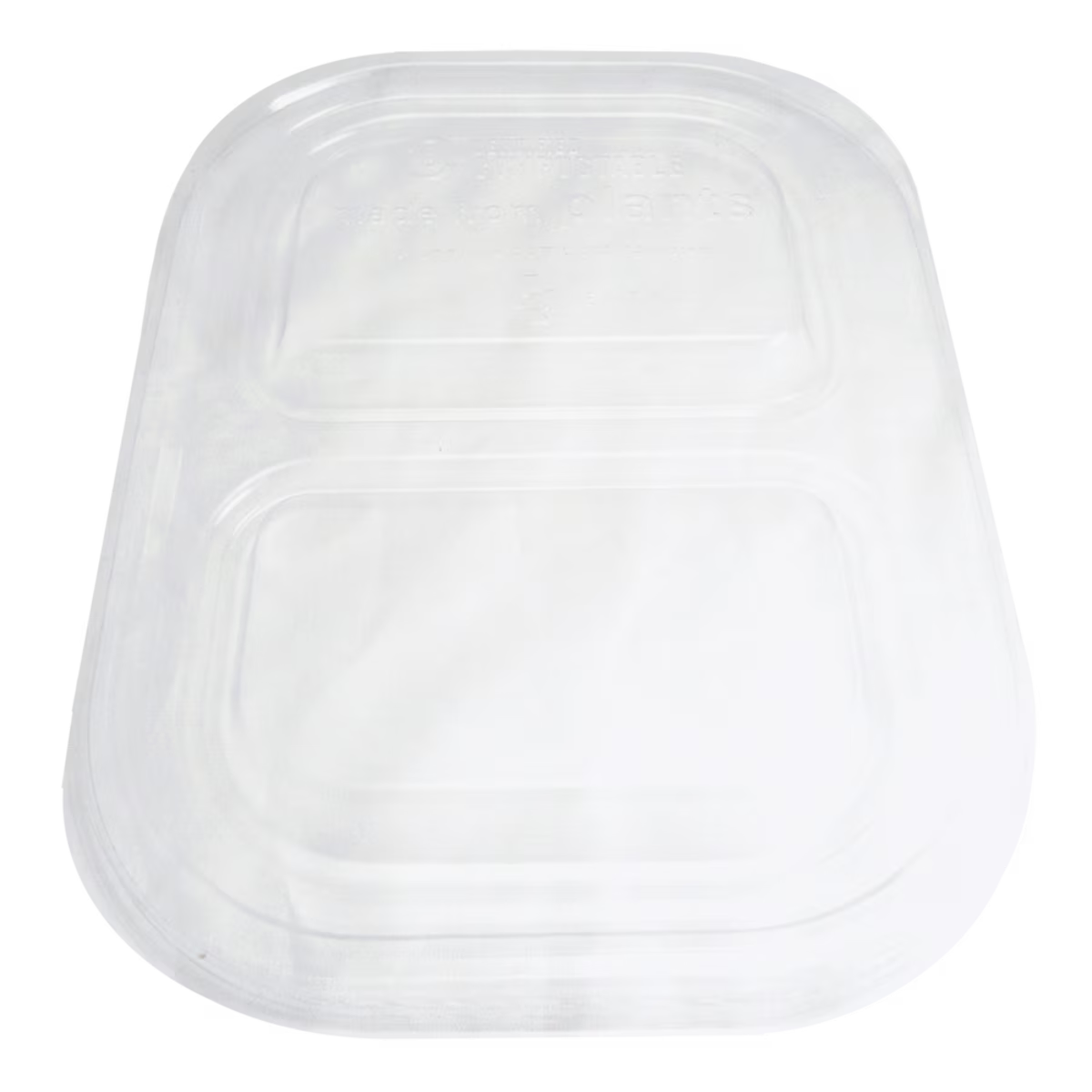 Clear Lid for 14 oz 2-Compartment Fiber Trays | PLA