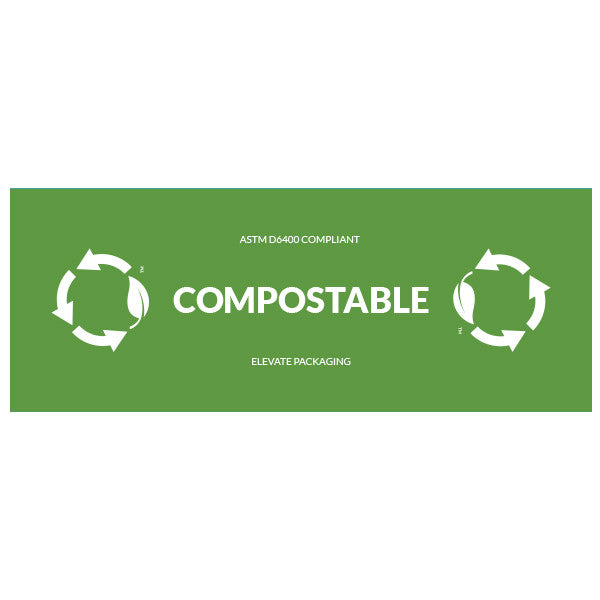 Stickers for Compostable Products | 3" x 1" | Compostable