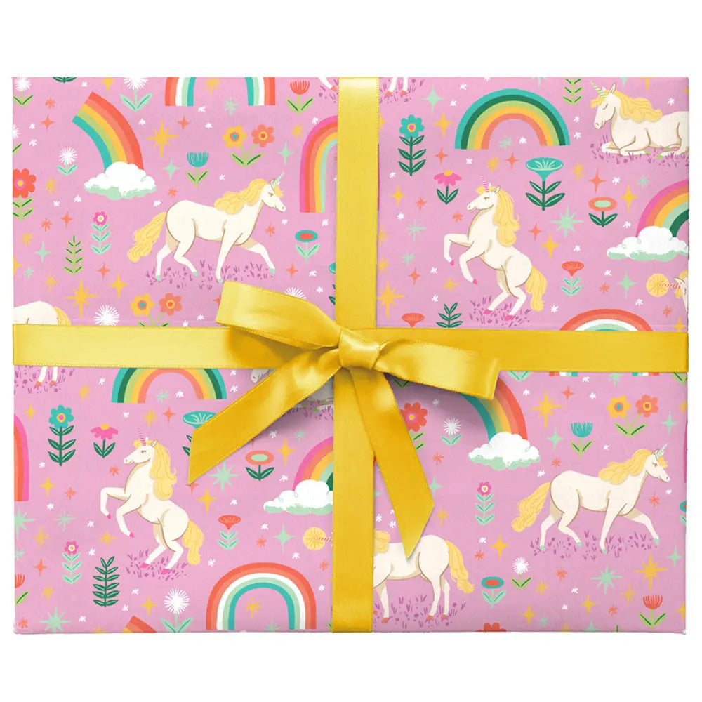 Unicorns & Rainbows Gift Wrap | 3 Sheets per Roll