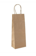 5.3" x 13" x 3.3" Kraft Paper Shopping Bags w/ Handles | Vino