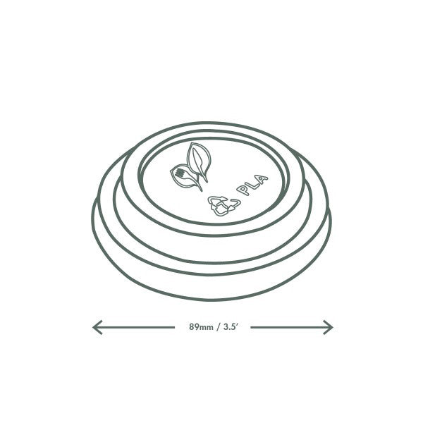 Lid for 10-20 oz Hot Cups | Black | Compostable CPLA