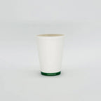 Compostable paper cup on a white background