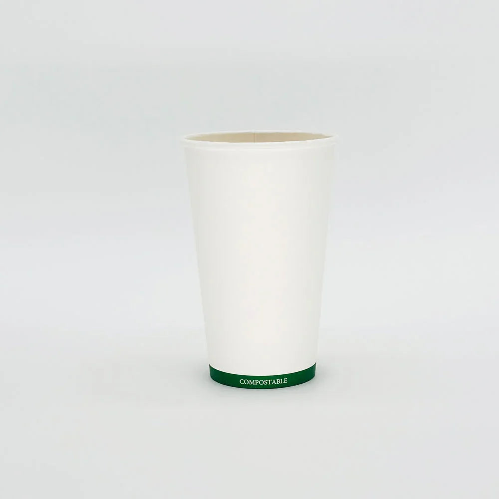 16 oz White Compostable Hot Cup | PLA Lined | Verterra™