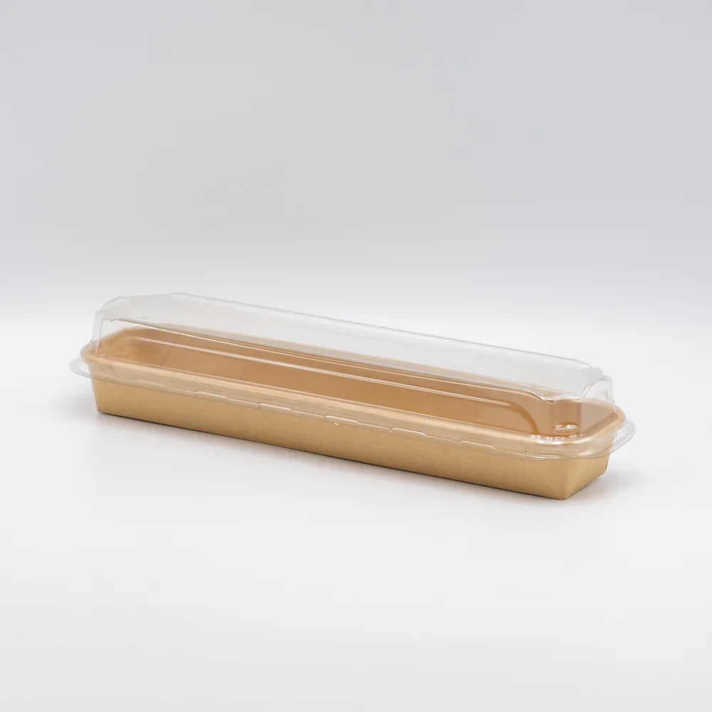 Rectangular tray with lid on a white background