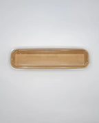 Rectangular paper tray with lid on a white background