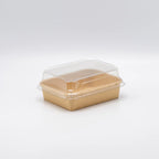 Rectangular paper tray with a clear lid on a white background