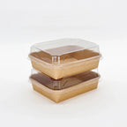 Two food containers with lids on a white background