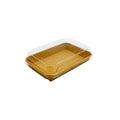 7.3" X 5.1" Covered Tray Set | Compostable Paper Tray with PET Lid