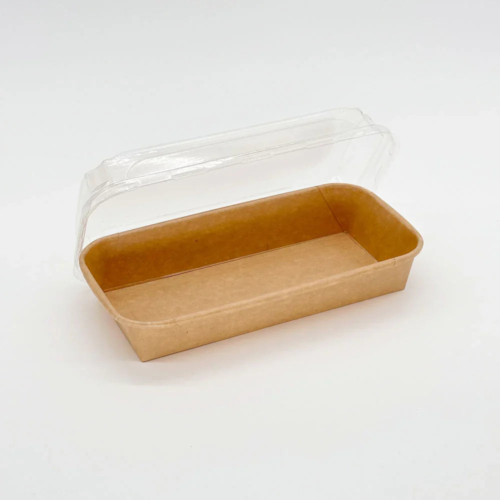 Paper tray with a clear lid on a white background