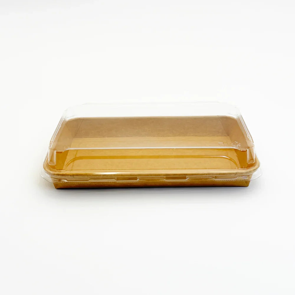 Food tray with lid on a white background