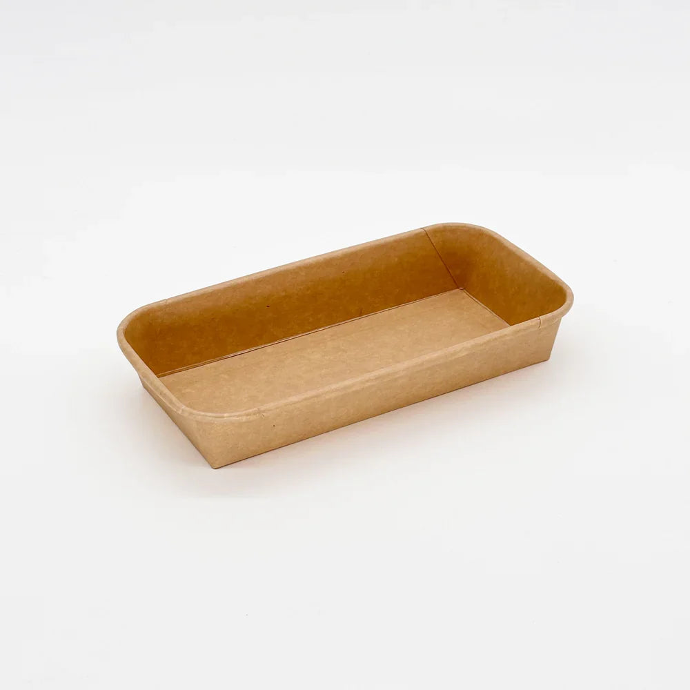 Brown rectangular tray on a white background