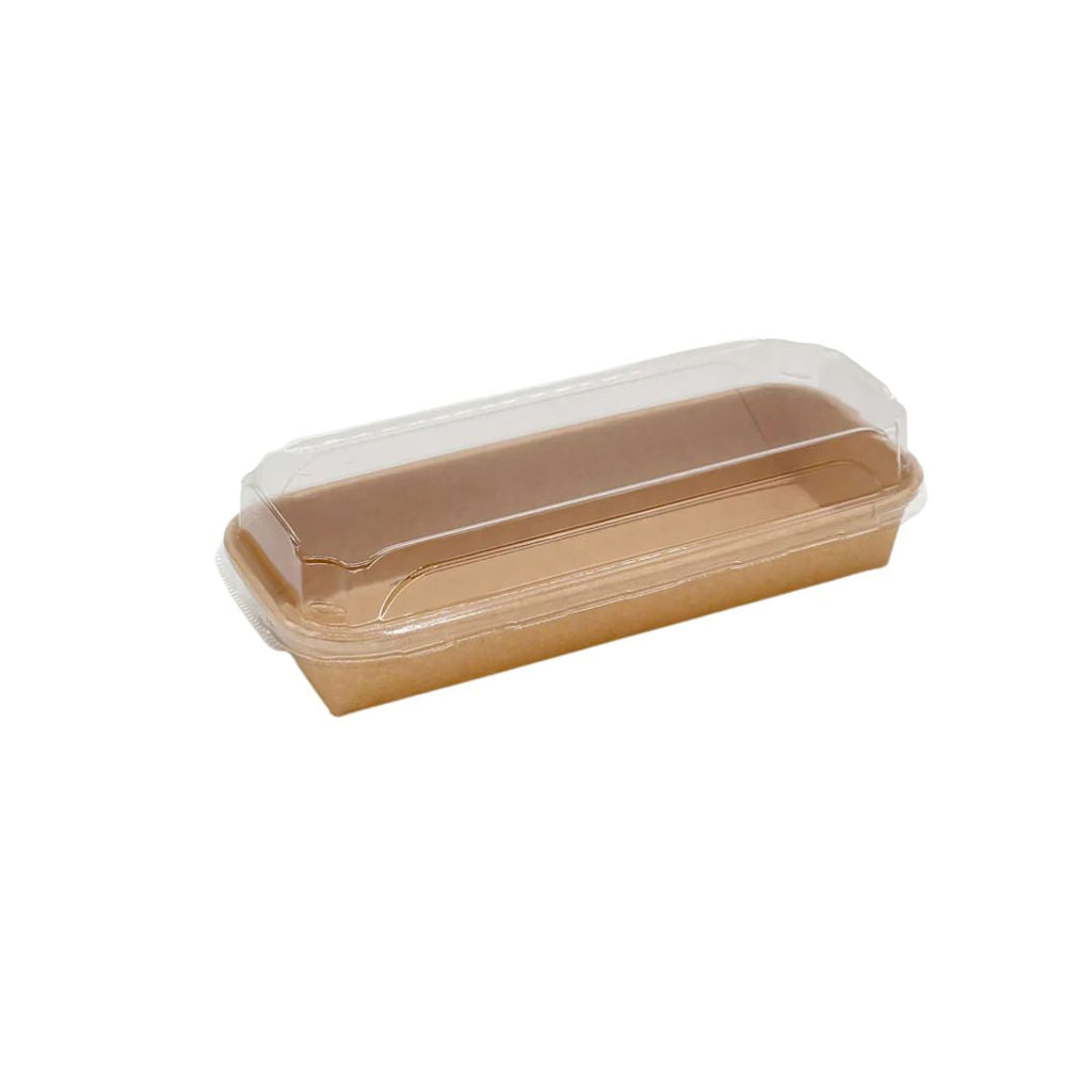8" X 4" X 1" Covered Tray Set | Compostable Sushi Tray Set
