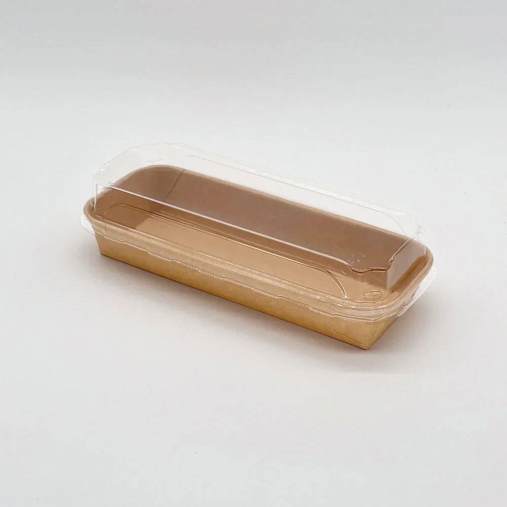Rectangular tray with lid on a white background