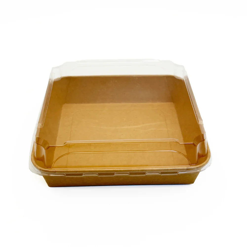 Clear plastic lid with a brown base on a white background