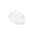 A compostable dome lid with a threaded rim, shown on a plain white background.
