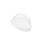 A compostable dome lid with a threaded rim, shown on a plain white background.