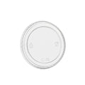 A clear round lid on a white background.