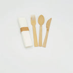Rolled Bamboo Cutlery Set | Fork/Knife/Spoon/Napkin