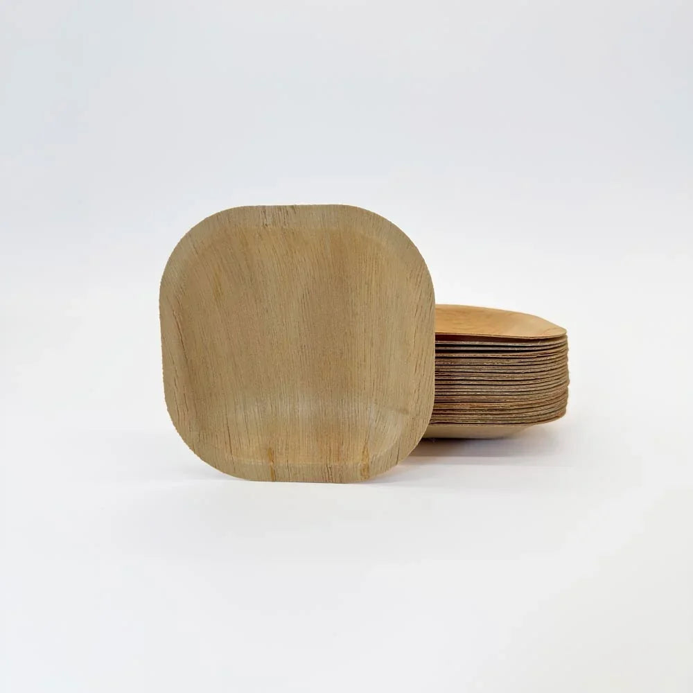 4"x4" Signature Wooden Plate | Compostable