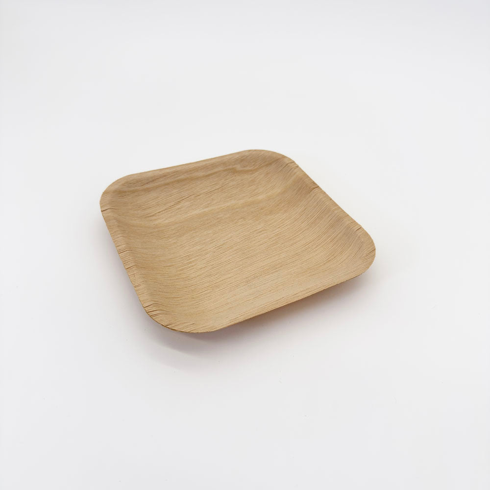 6"x6" Signature Wooden Plate on a white surface.