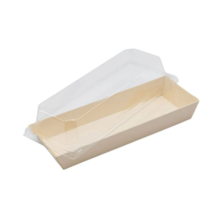Rectangular tray with lid on a white background