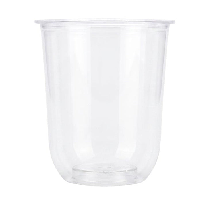 A compostable round bottom cup with a wide rim and a rounded base, shown on a plain white background.