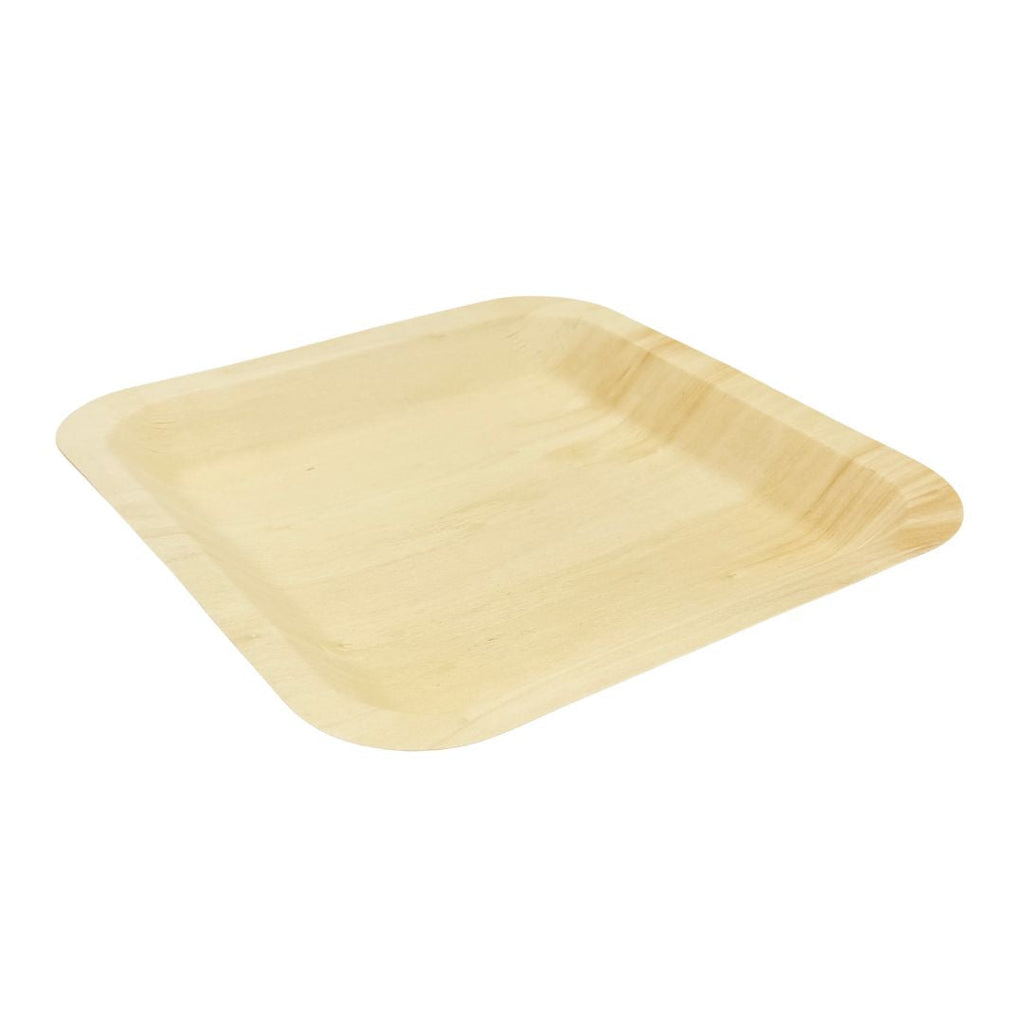 10.2" x 10.2" Square Wooden Plate | Compostable