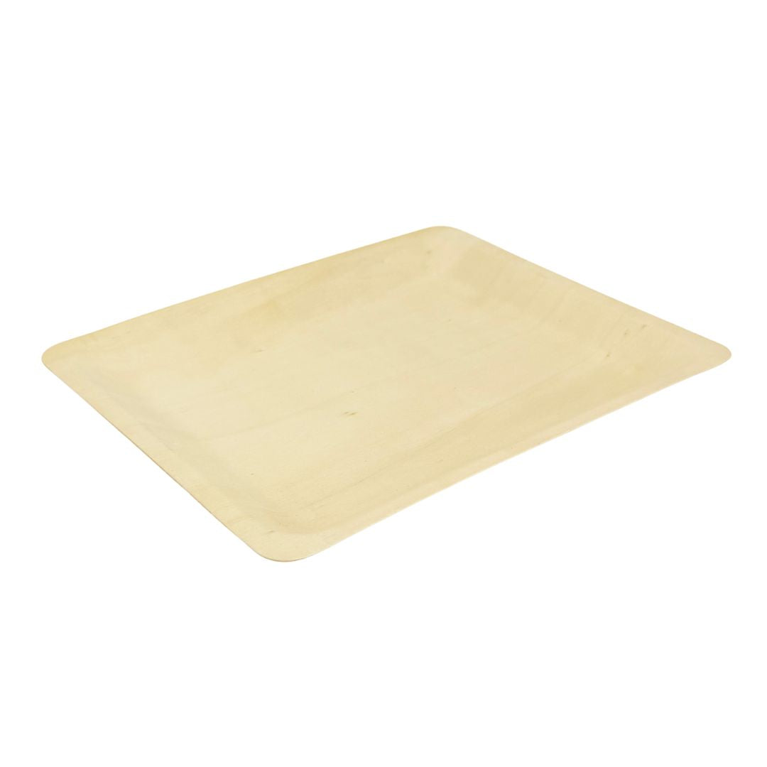 10.4" x 8.5" Rectangular Wooden Plate | Compostable