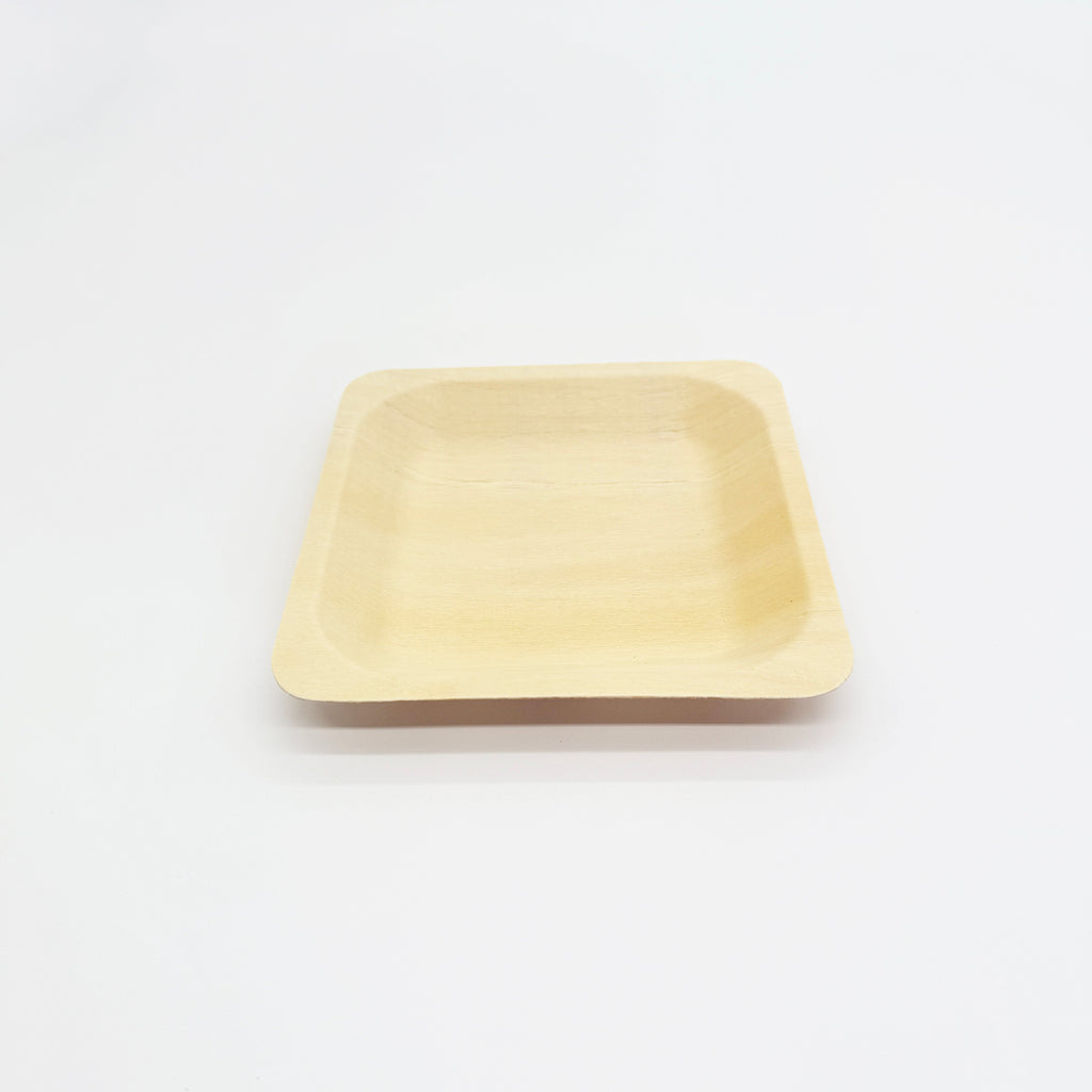 5.5" x 5.5" Square Wooden Plate | Compostable