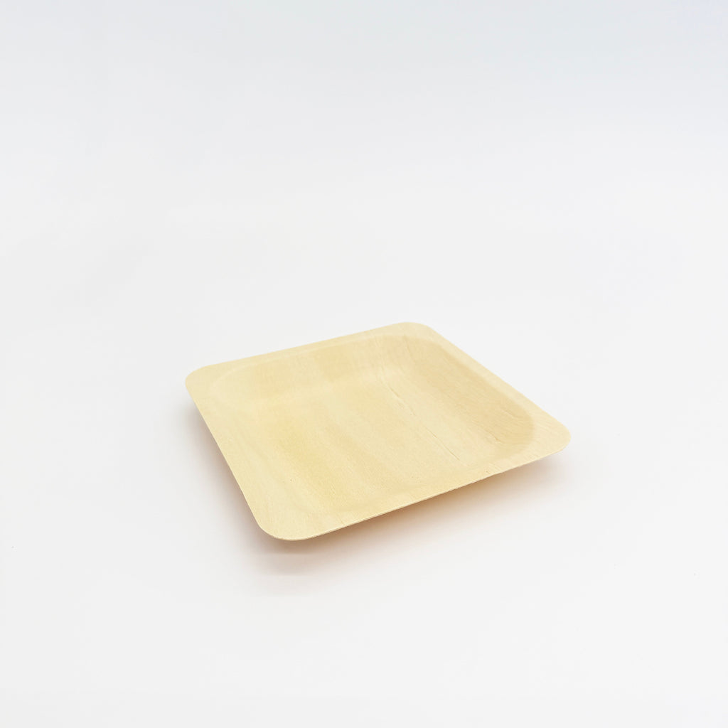 5.5" x 5.5" Square Wooden Plate | Compostable